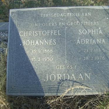 JORDAAN Christoffel Johannes 1868-1950 &amp; Sophia Adriana 1880-1976 