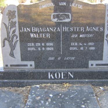 KOEN Jan Braganza Walter 1896-1965 &amp; Hester Agnes MOSTERT 1901-1981