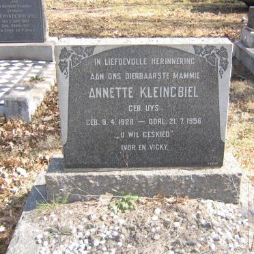 KLEINGBIEL Annette nee UYS 1928-1956
