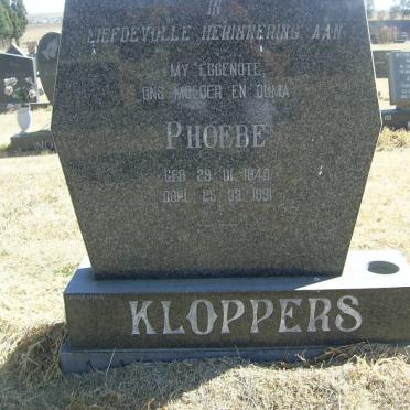 KLOPPERS Phoebe 1940-1991