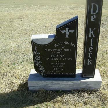 KLERK Frank, de 1912-1989 &amp; Ella 1917-