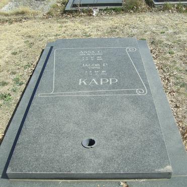 KAPP Jacob P. 1911-?? &amp; Anna C. DU PLESSIS 19??-19??