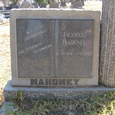 MAHONEY Jacobus Barend 1941-1969