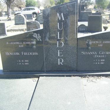 MULDER Hendrik Frederik 1886-1983 &amp; Susanna Georgina 1890-1987