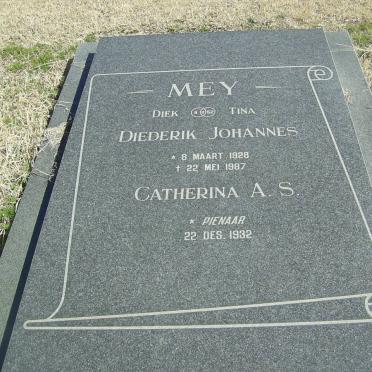 MEY Diederik Johannes 1928-1987 &amp; Catherina A.S. PIENAAR 1932-