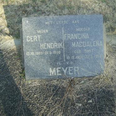 MEYER Gert Hendrik 1903-1950 &amp; Francina Magdalena SMIT 1904-1955
