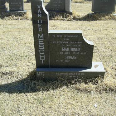 MESCHT Marthinus, van der 1925-1991 &amp; Susan 1927-