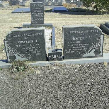 MARAIS Cornelius J. 1921-1981 &amp; Hester F.M. 1923-