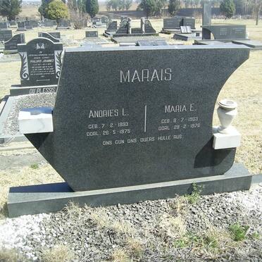 MARAIS Andries L. 1893-1975 &amp; Maria E. 1903-1976