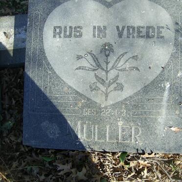 MÜLLER Johannes Petrus 1874-1966 &amp; Maria Aletta Cecilia JOUBERT 1889-1970