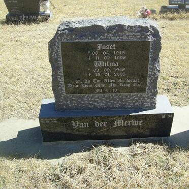 MERWE Josef, van der 1945-1998 &amp; Wilma 1948-2005