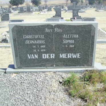MERWE Christoffel Bernadus, van der 1908-1976 &amp; Alettha Sophia 1914-
