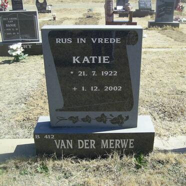 MERWE Katie, van der 1922-2002