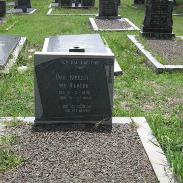 NIEKERK Paul Kruger, van 1890-1980