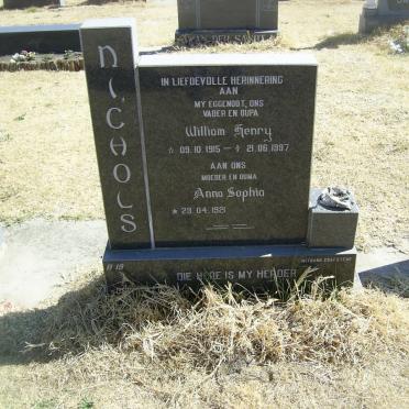 NICHOLS William Henry 1915-1997 &amp; Anna Sophia 1921-
