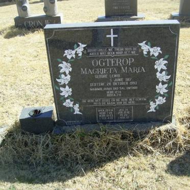 OGTEROP Magrieta Maria nee LEWIS 1917-1993