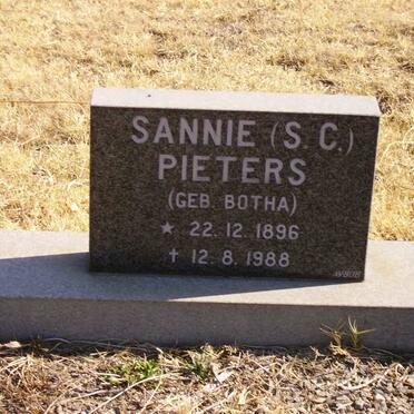 PIETERS S.C. nee BOTHA 1896-1988