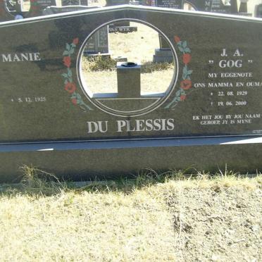 PLESSIS Manie, du 1925- &amp; J.A. 1929-2000