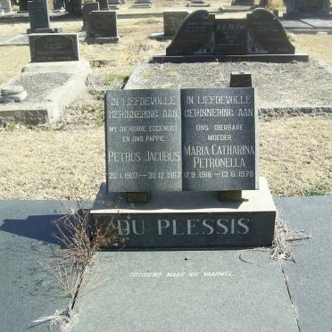PLESSIS Petrus Jacobus, du 1907-1967 &amp; Maria Catharina Petronella 1918-1978