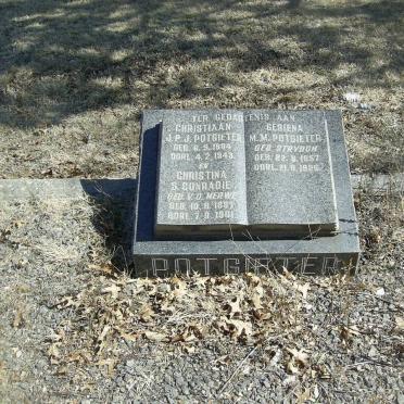 POTGIETER Christiaan J.P.J. 1984-1943 :: CONRADIE Christina S nee V.D. MERWE 1887-1961