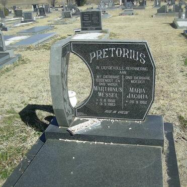 PRETORIUS Marthinus Wessel 1950-1983 &amp; Maria Jacoba 1952-