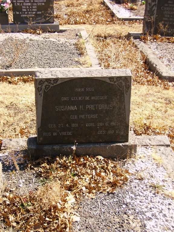 PRETORIUS Susanna H. nee PIETERSE 1891-1967