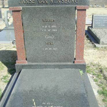 RENSBURG Hannes, Janse van 1930-1989 &amp; Tiena 1929-