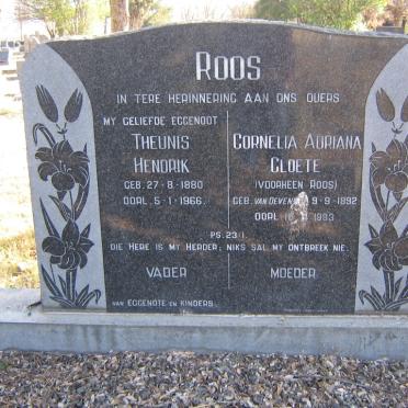 ROOS Theunis Hendrik 1880-1966 &amp; Cornelia Adriana CLOETE previously ROOS nee VAN DEVENTER 1892-1983