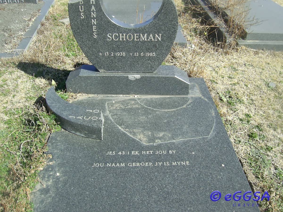 SCHOEMAN Jacobus Johannes 1938-1985