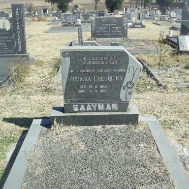 SAAYMAN Judicka Fredricka 1948-1982