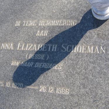 SCHOEMAN Susanna Elizabeth 1920-1986