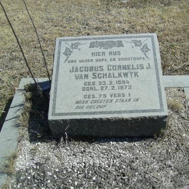 SCHALKWYK Jacobus Cornelis, van 1894-1972