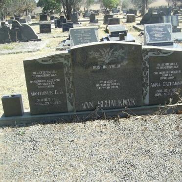 SCHALKWYK Marthinus C.J., van 1906-1969 &amp; Anna Catharina 1913-200?
