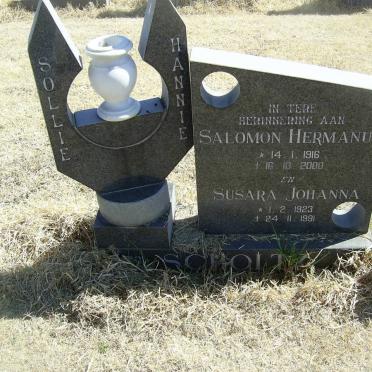 SCHOLTZ Salomon Hermanus 1916-2000 &amp; Susara Johanna 1923-1991