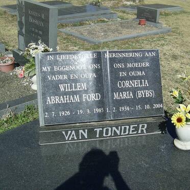 TONDER Willem Abraham Ford, van 1926-1985 &amp; Cornelia Maria 1934-2004
