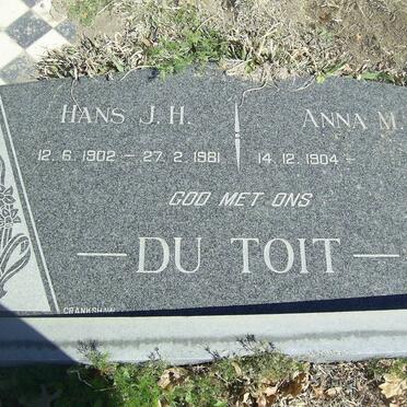 TOIT Hans H.J., du 1902-1981 &amp; Anna M. 1904-