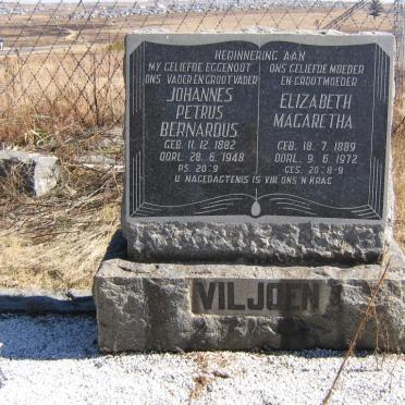VILJOEN Johannes Petrus Bernardus 1882-1948 &amp; Elizabeth Magaretha 1889-1972