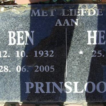 PRINSLOO Ben 1932-2005 &amp; Hester 1933-