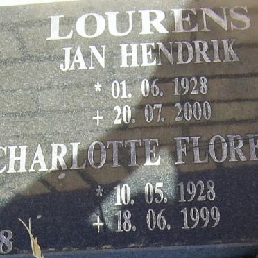 LOURENS Jan Hendrik 1928-2000 &amp; Charlotte Florence 1928-1999