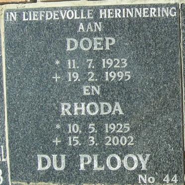 PLOOY Doep, du 1925-1995 &amp; Rhoda 1923-2002