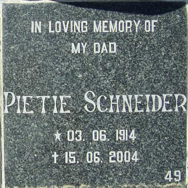 SCHNEIDER Pietie 1914-2004