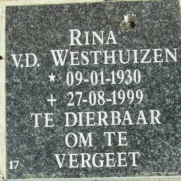 WESTHUIZEN Rina, van der 1930-1999