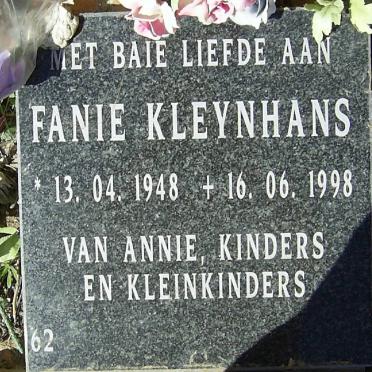 KLEYNHANS Fanie 1948-1998