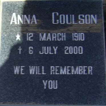 COULSON Anna 1910-2000