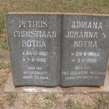 BOTHA Petrus Christiaan 1887-1965 &amp; Adriana Johanna S. 1903-1992
