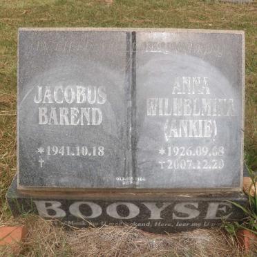 BOOYSE Jacobus Barend 1941- &amp; Anna Wilhelmina 1926-2007