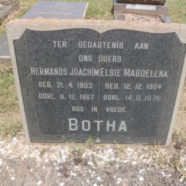 BOTHA Hermanus Joachim 1903-1967 &amp; Elsie Magdalena 1904-1976