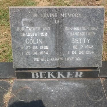BEKKER Colin 1936-1994 &amp; Betty 1942-1994