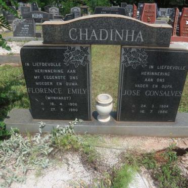 CHADINHA Jose Consalves 1904-1986 &amp; Florence Emily MYNHARDT 1906-1980