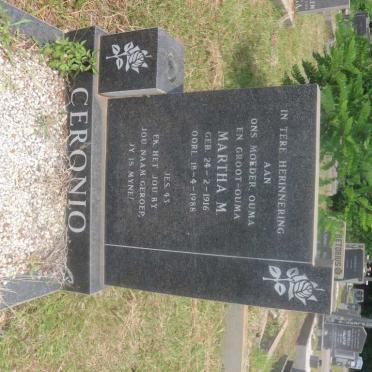 CERONIO Martha M. 1916-1988